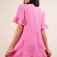 ND31579X-PLUS SIZE Mineral Washed Woven Mini Dress