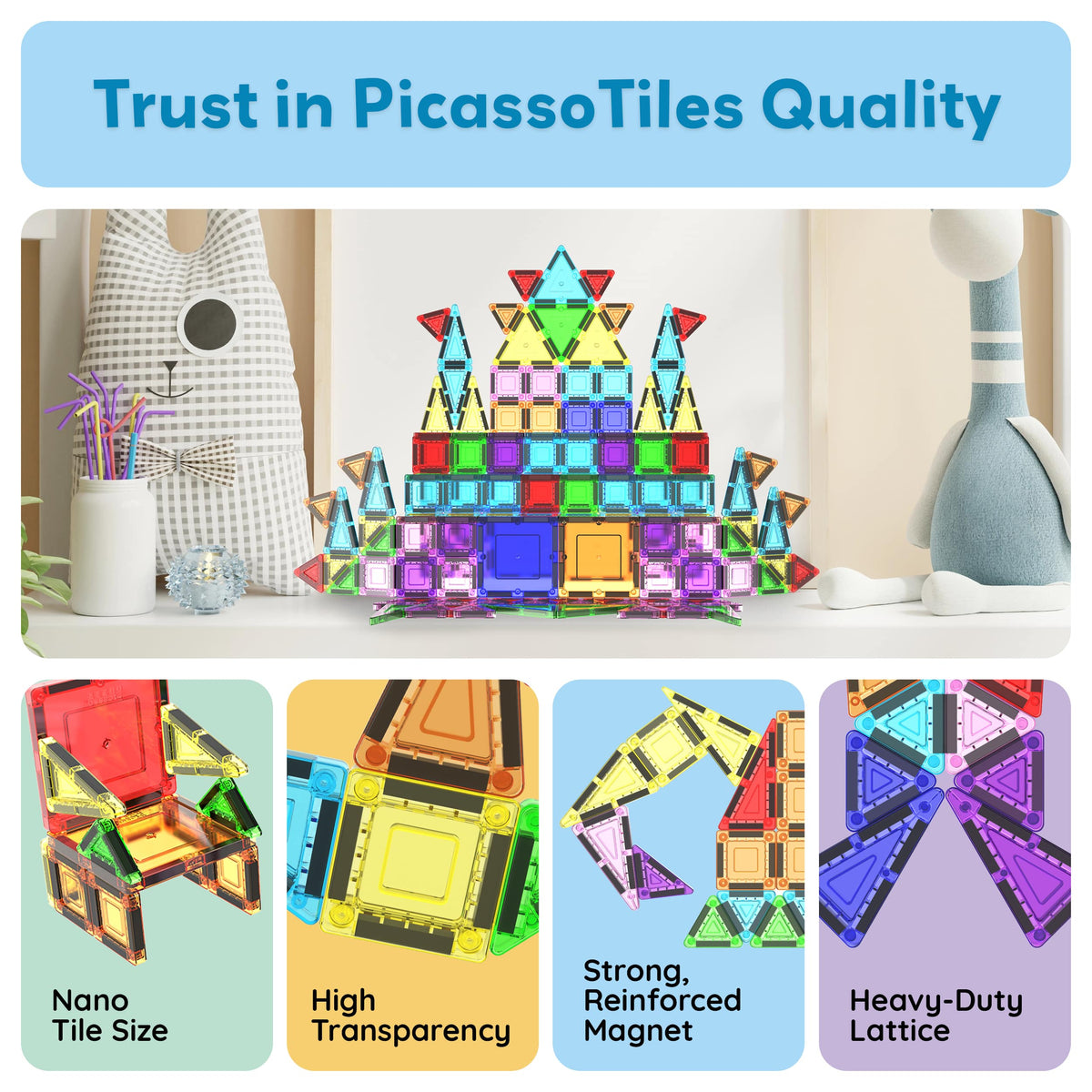 100pc Nano Magnetic Building Tiles Construction Travel Set
