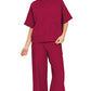 Ribbed Round Neck Pants Set
