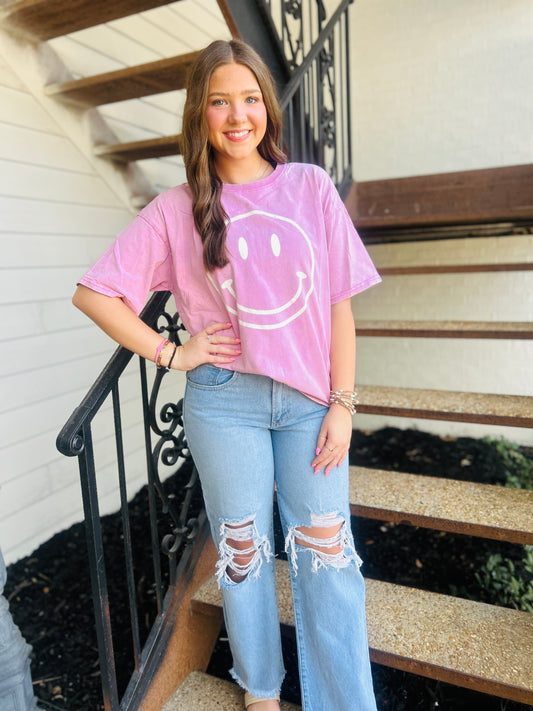 Pink Smiley Tee