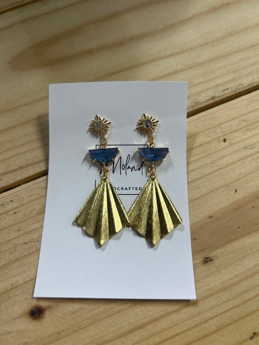 Blue & Gold Drop Earrings