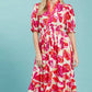 Pink & Orange Tropical Floral Dress