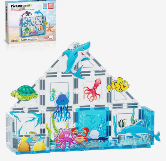 Picasso Tiles 36pc 1" Magnetic Cubes Set