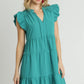 Flutter Sleeve Tiered Dress