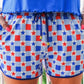 Red and Blue Checkered Star Shorts
