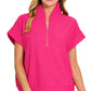 Ribbed Quarter Zip Top