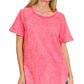 Acid Wash Short Sleeve Top