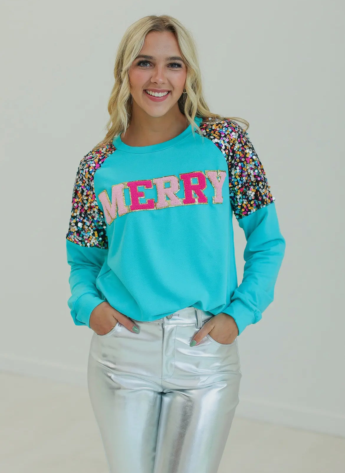 Merry Sequin Top