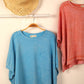 NT11429-Mineral Washed Oversized Crop Comfy Knit Top
