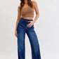 Comfort Dark High Rise Pull-On Wide Leg Denim