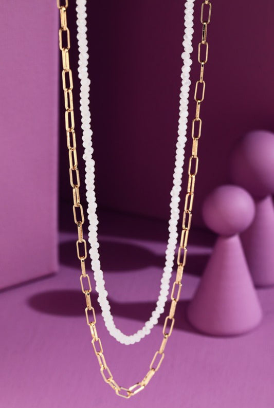 White and Gold Necklace