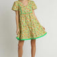 Apple Green Floral Dress