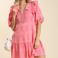 Pink Square Design Dress