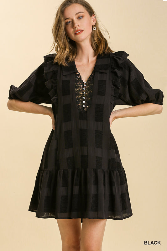 Black Square Design Dress