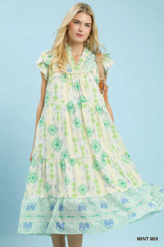 Mint Green Floral Dress