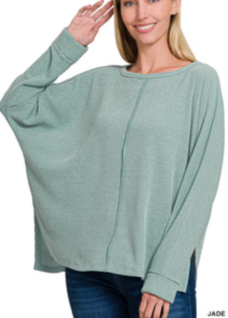 Ribbed Middle Seam Top