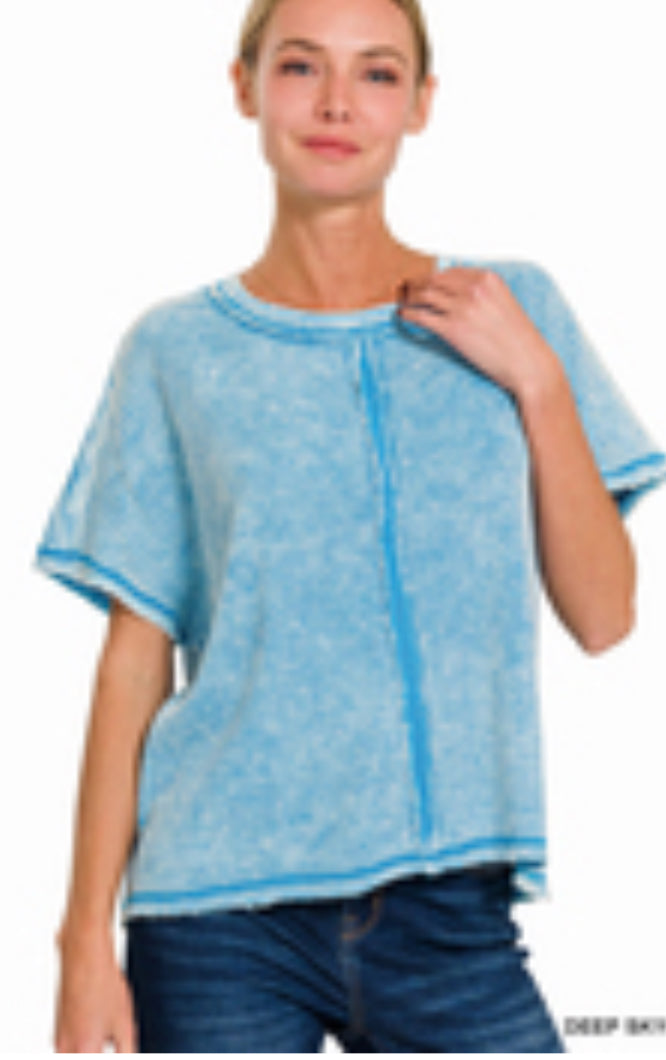 Acid Wash Seam Top