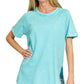 Acid Wash Short Sleeve Top