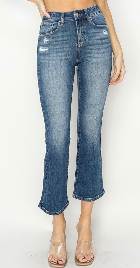High Rise Ankle Flare Jeans
