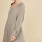 Drawstring Cuff Knit Babydoll Dress LD0804