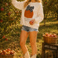 Pumpkin Season Gingham Bow Graphic Sweatshirt