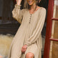 Drawstring Cuff Knit Babydoll Dress LD0804