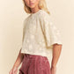 FLORAL RUFFLE SHORT SLEEVE BABYDOLL MESH TOP
