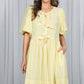 Bow Tie Front Striped Baby Doll Mini Dress VD82683