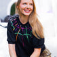 Spider Web on Puff Sleeve Tee, Black