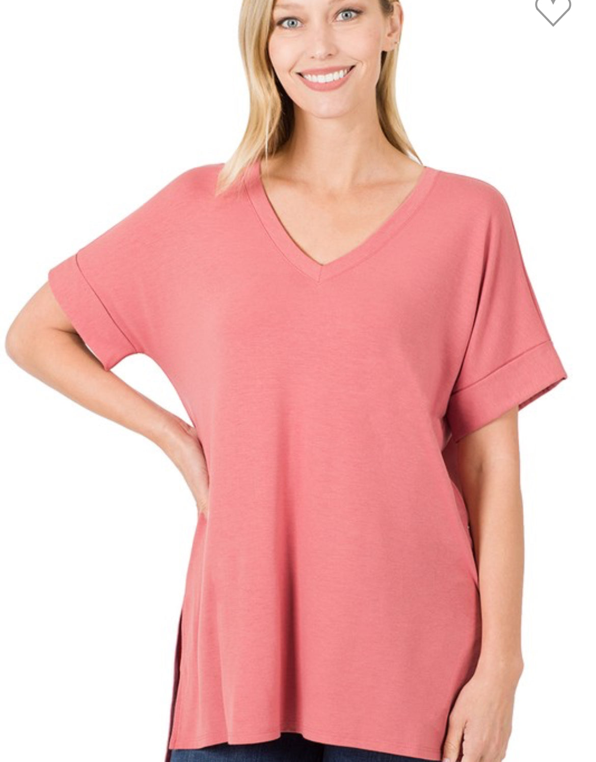 Short Sleeve Hi-Low Hem Top