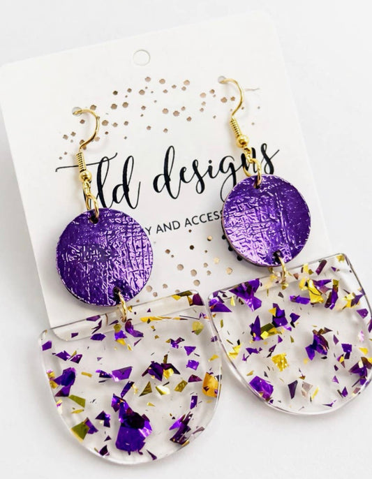 Purple Confetti Earrings