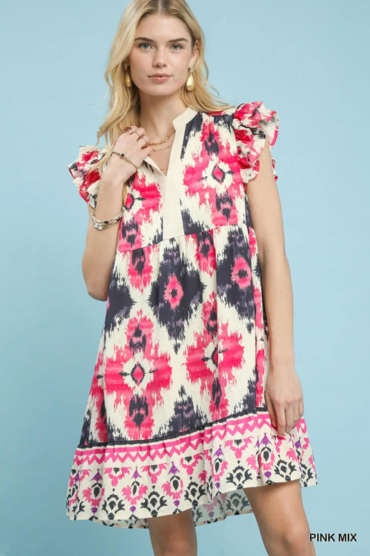 Pink & Navy Mix Dress