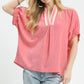 Textured V-Neck Top