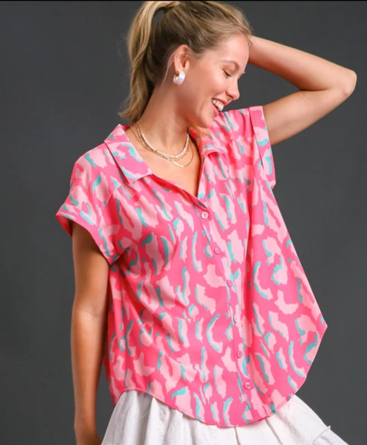 Flamingo Animal Print Top