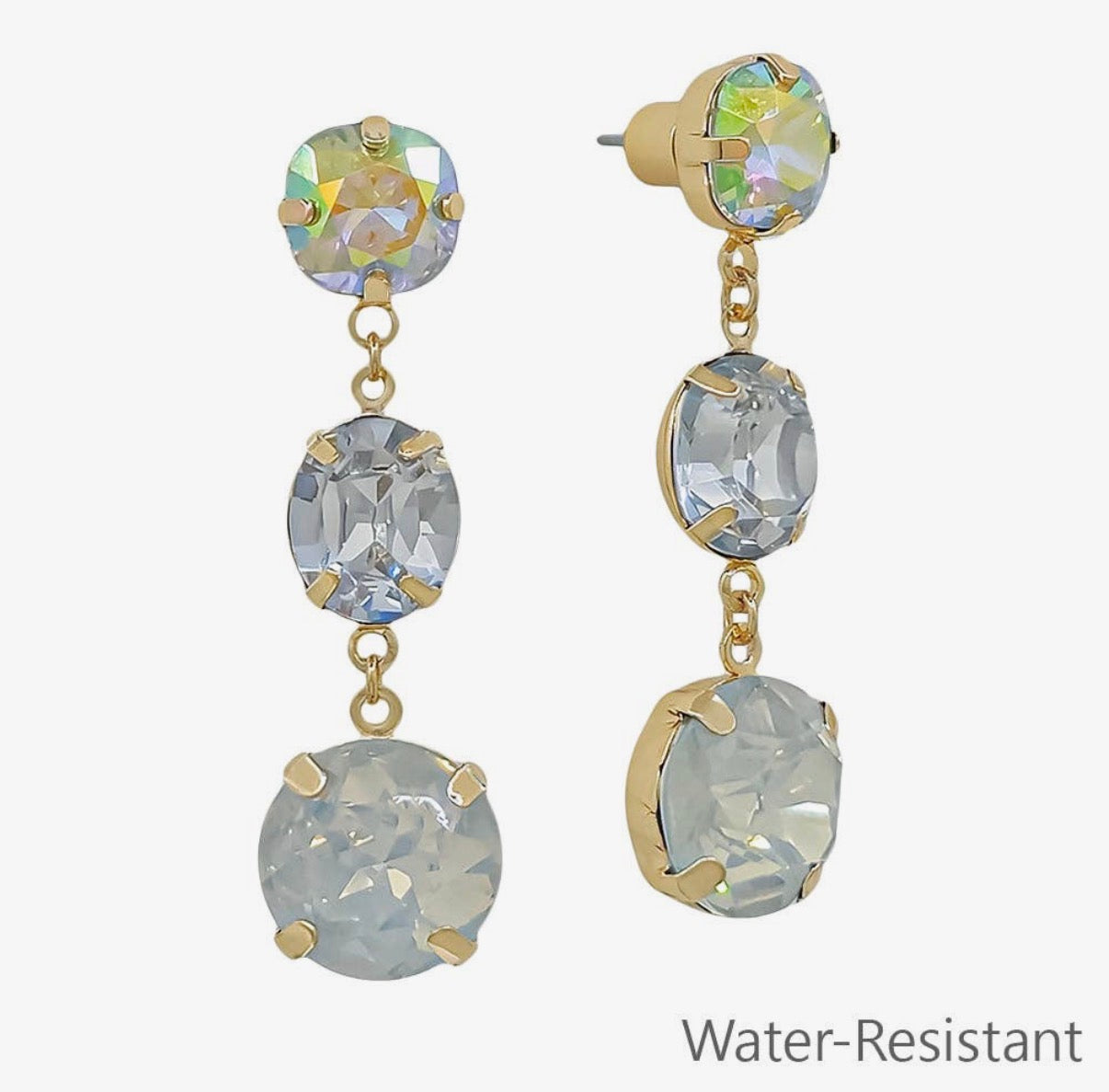 Triple Drop Crystal Earrings