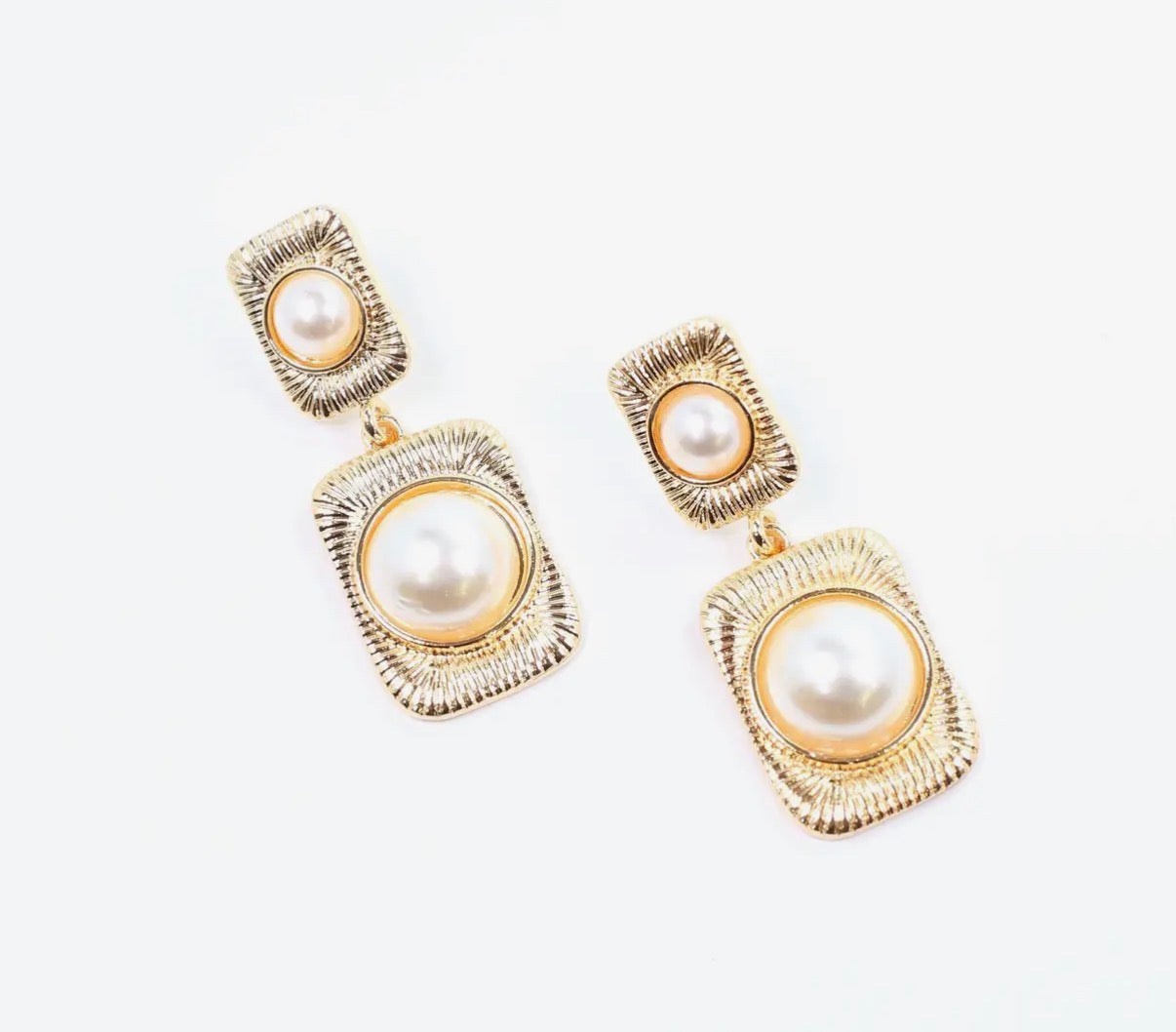 Gold & Pearl Drop Earrings