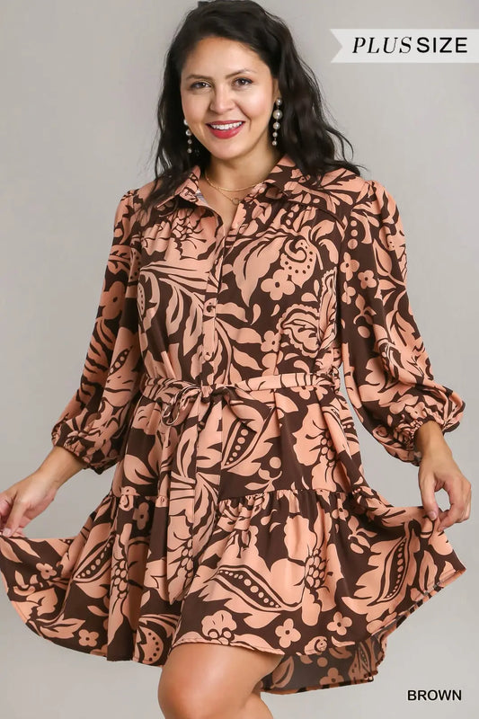 Fall Pattern Tie Dress