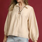 Tan Leopard Trim Top