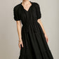 Bubble Sleeve Midi Dress