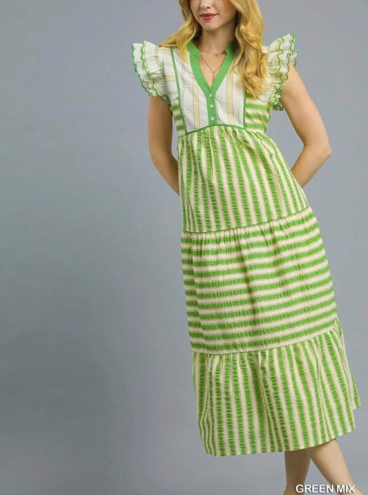 Green Striped Dress