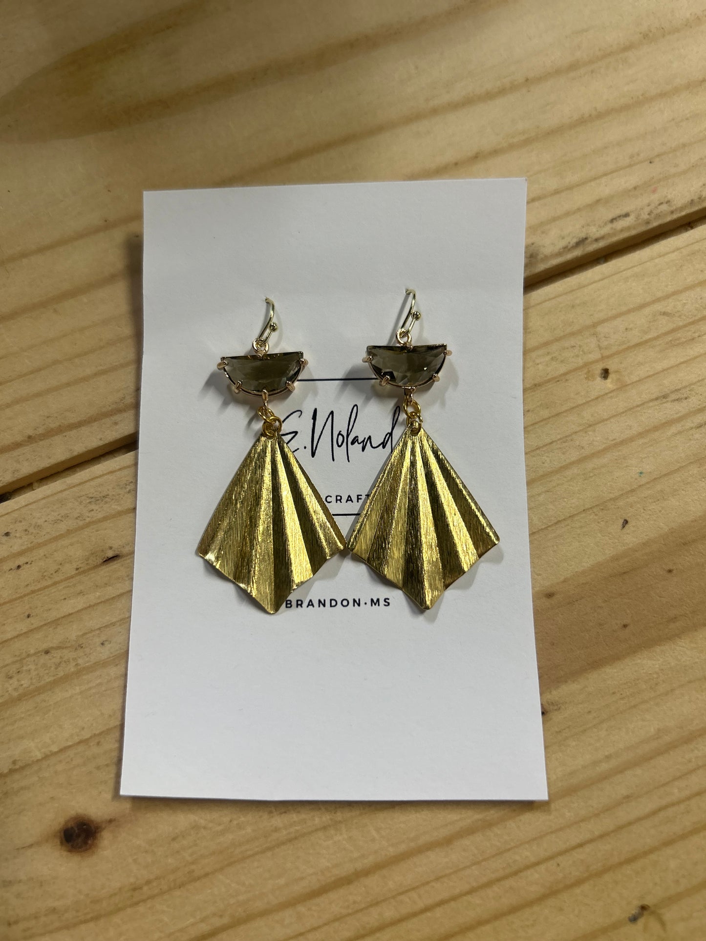 Gray & Gold Drop Earrings