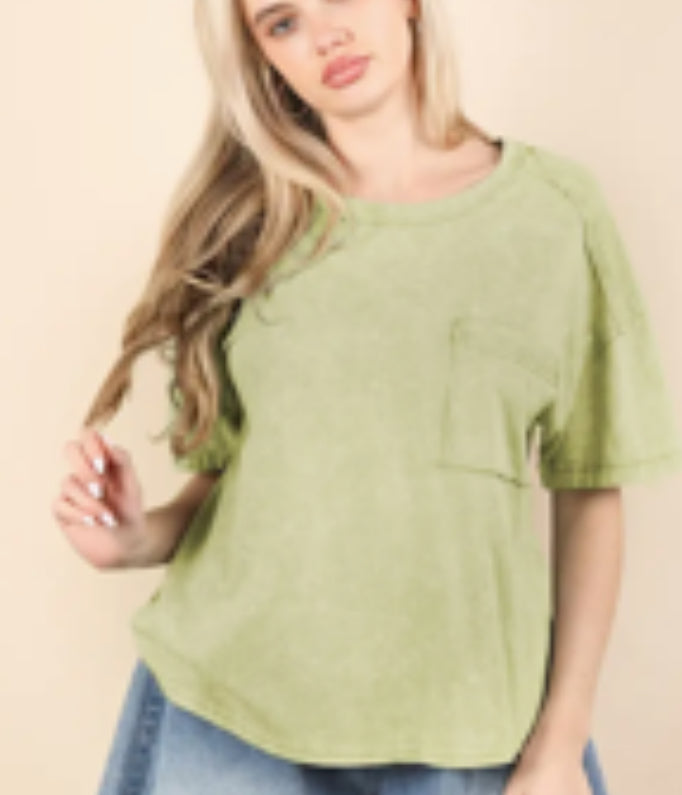 Green Mineral Washed Top