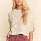 FLORAL RUFFLE SHORT SLEEVE BABYDOLL MESH TOP