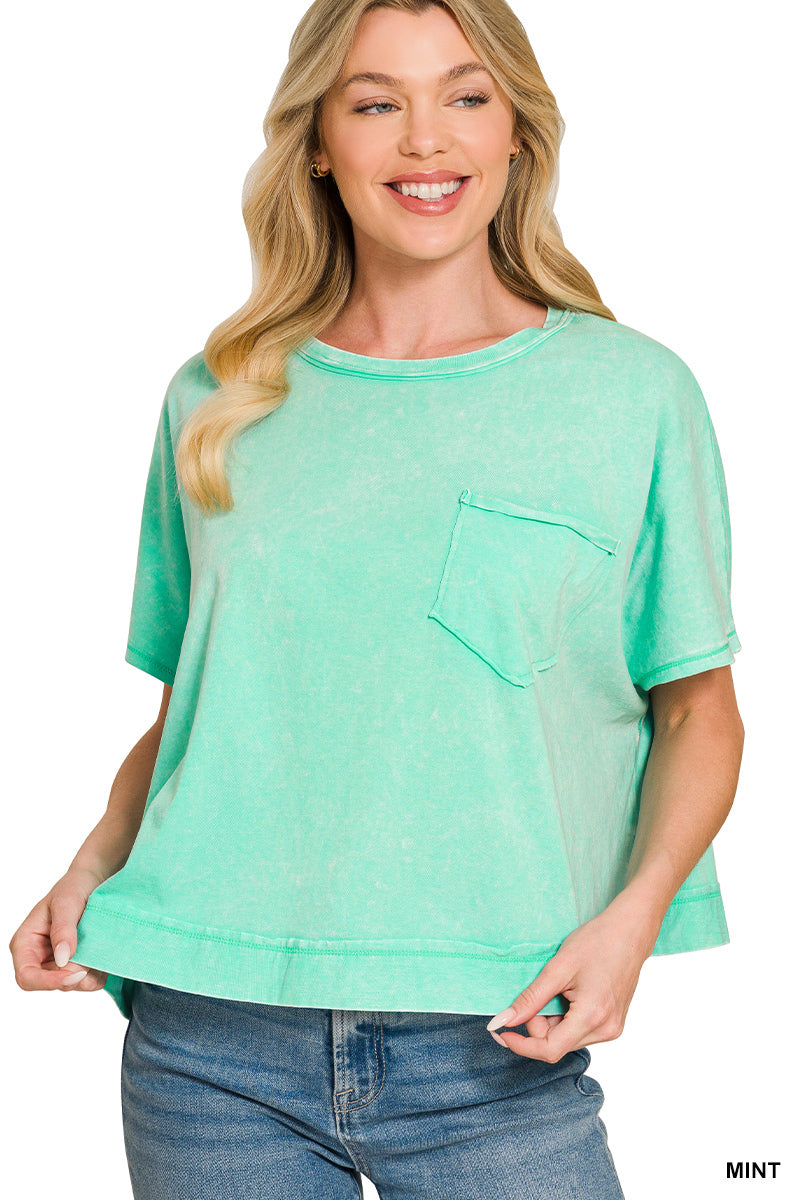 Acid Wash Pocket Top