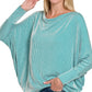 Ribbed Dolman Long Sleeve Top