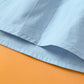 Mist Blue Colorblock Ruffled Sleeve Frill V Neck Blouse