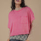 NT11429-Mineral Washed Oversized Crop Comfy Knit Top