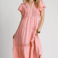 Blush Flutter Sleeve Dress