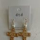 Gold Cross Pearl Earrings