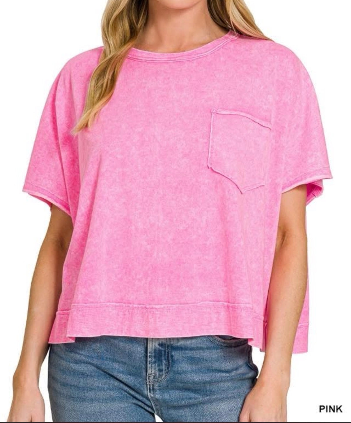 Cropped Acid Wash Top